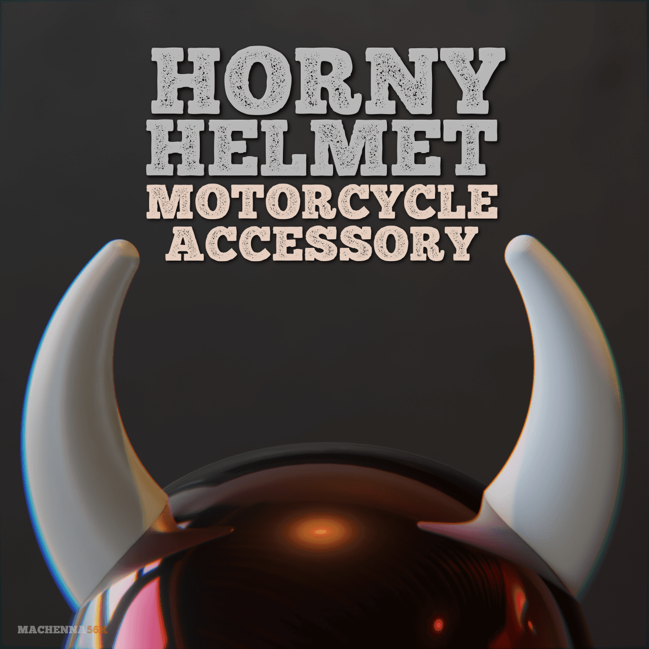 Horny Helmet | Motorcycle Accessory 3d model