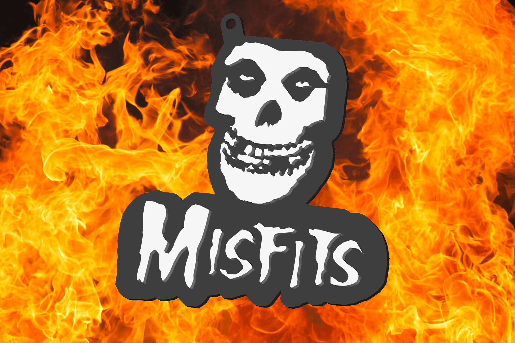 Misfits keychain, dogtag, earrings, logo 3d model