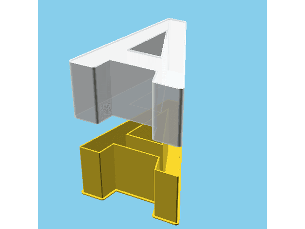 LATIN CAPITAL LETTER A, nestable box (v1) 3d model