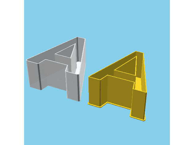 LATIN CAPITAL LETTER A, nestable box (v1) 3d model