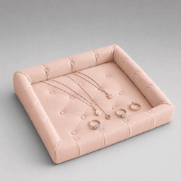 Free Tufted Jewelry Tray STL – Coquette Ring Holder & Luxury Vanity Organizer 3D Print 3d model