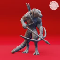 Lizardfolk Warband - Tabletop Miniatures (Pre-Supported) 3d model
