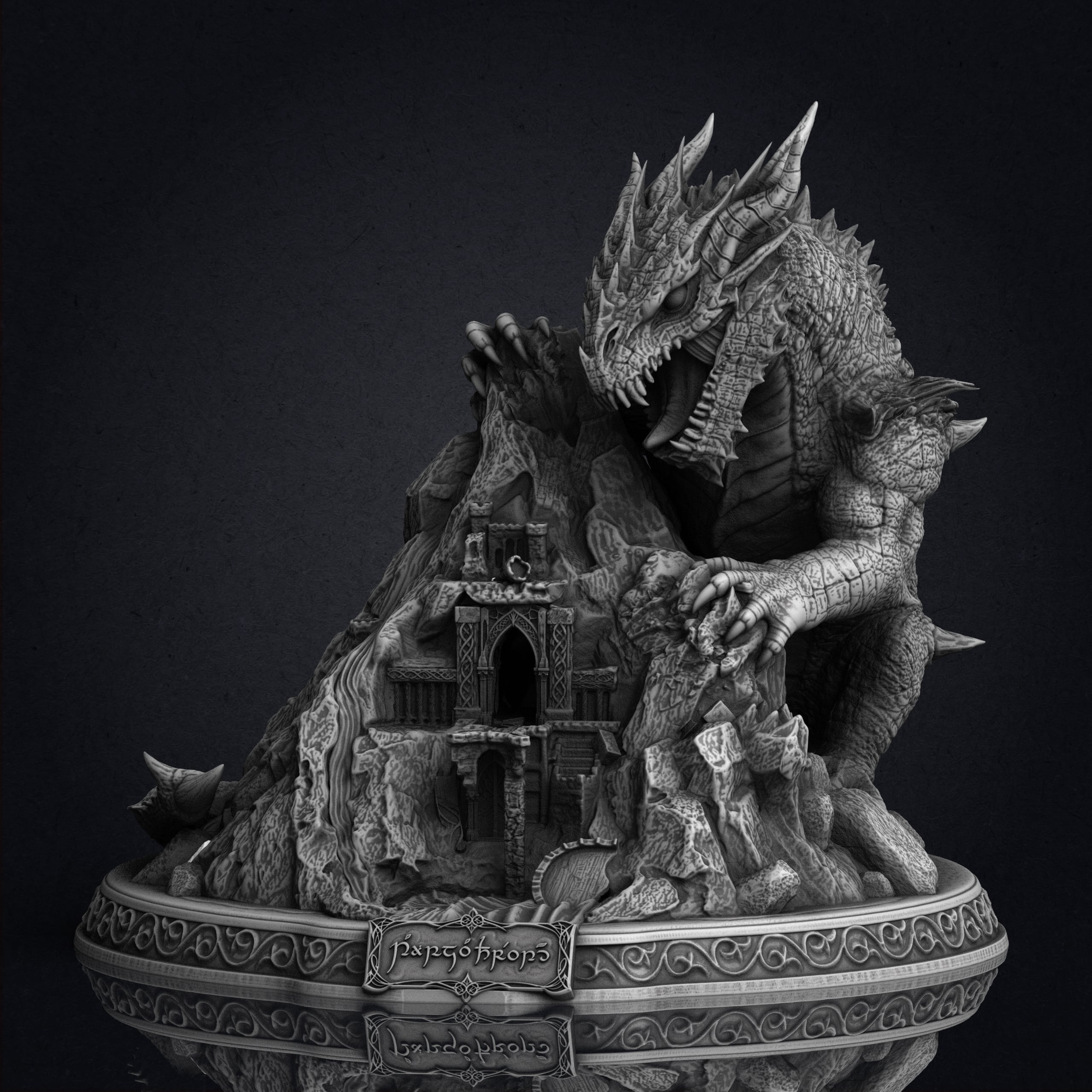 Glaurung Diorama (Pre-Supported) 3d model