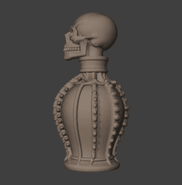Necromancer Potion Bottle – Skull Alchemy Flask for Gothic Halloween Decor 3d model