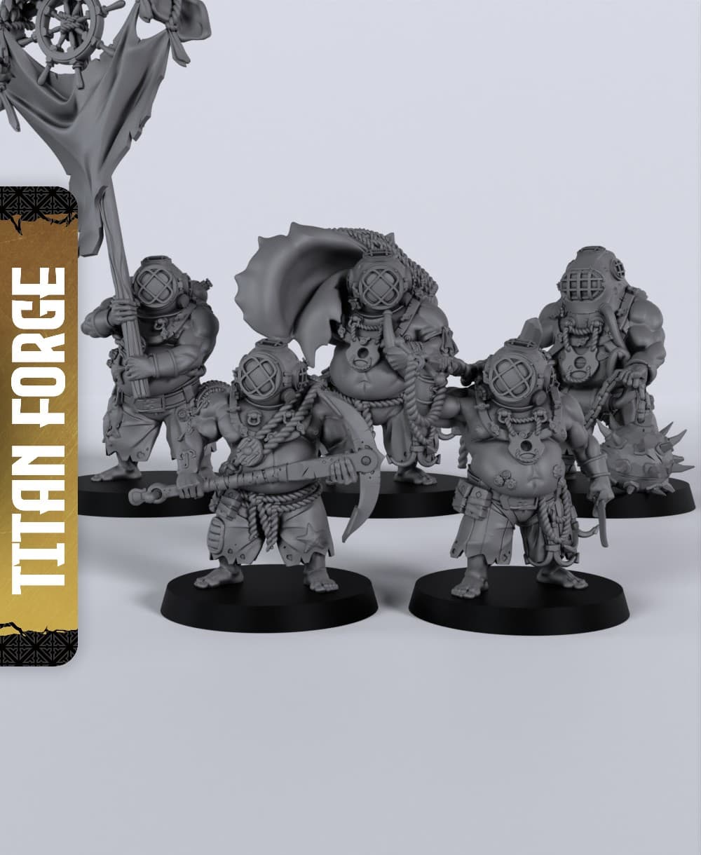 Ogre Anchorbashers - With Free Dragon - 5e DnD Inspired for RPG and Wargamers 3d model