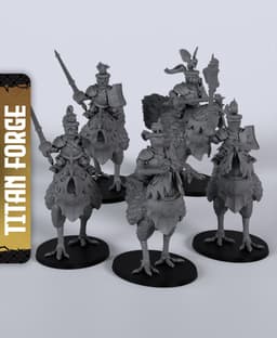 Halfling Chicken Riders - With Free Dragon Warhammer - 5e DnD Inspired for RPG and Wargamers 3d model