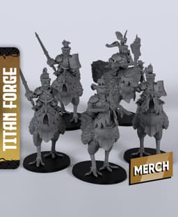 Halfling Chicken Riders - With Free Dragon Warhammer - 5e DnD Inspired for RPG and Wargamers 3d model