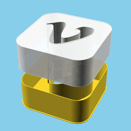 Square Vimeo Logo, nestable box (v1) 3d model