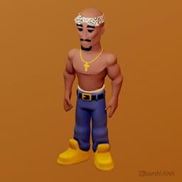 TUPAC SHAKUR VINYL TOY FUNKO GOLD - 2PAC 3d model
