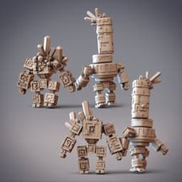 Rock Buddies - Velun & Zarek, Stonebinder Golems (Pre-supported) 3d model