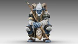 Azure Horned Guardian 3d model