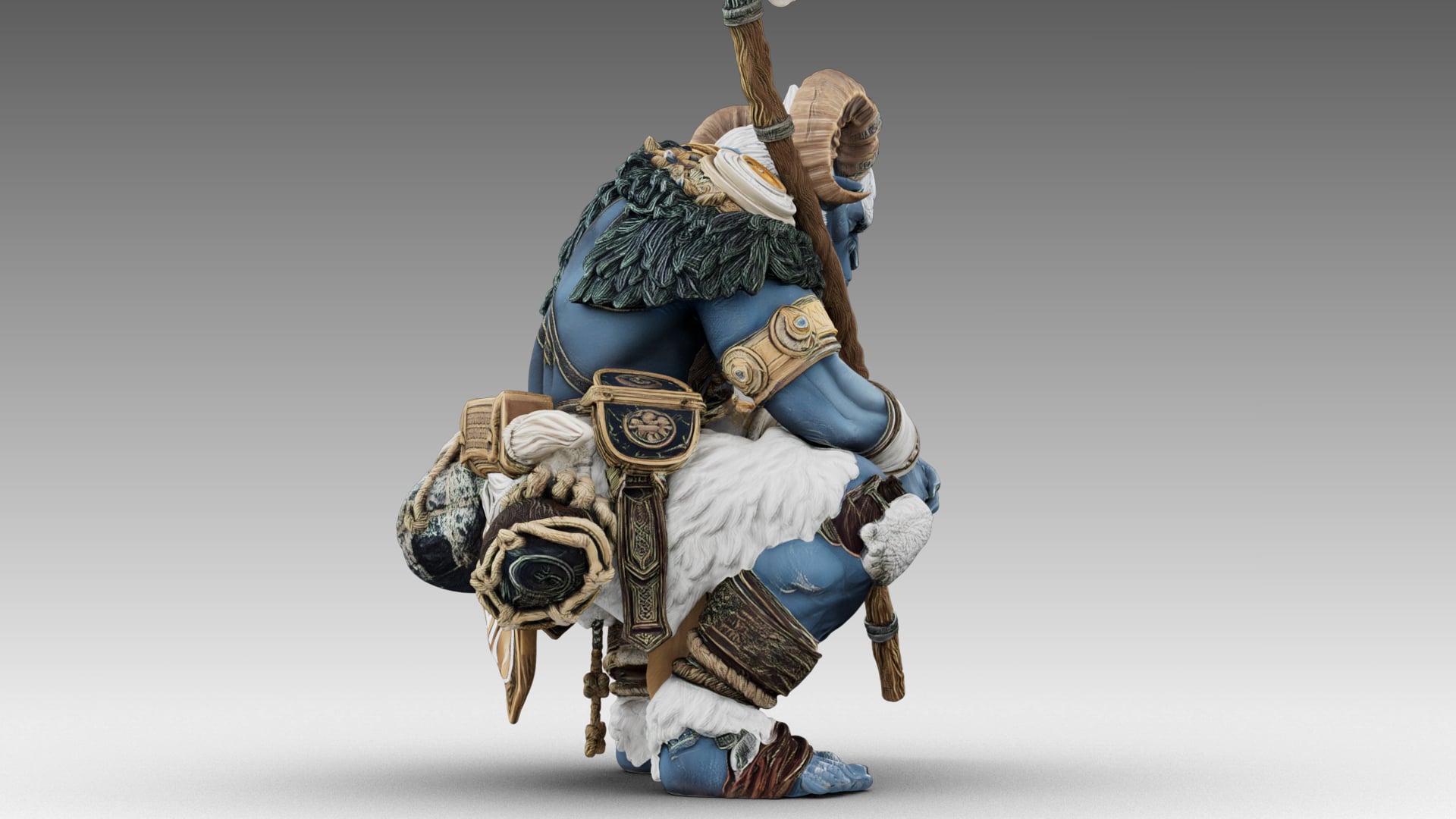 Azure Horned Guardian 3d model
