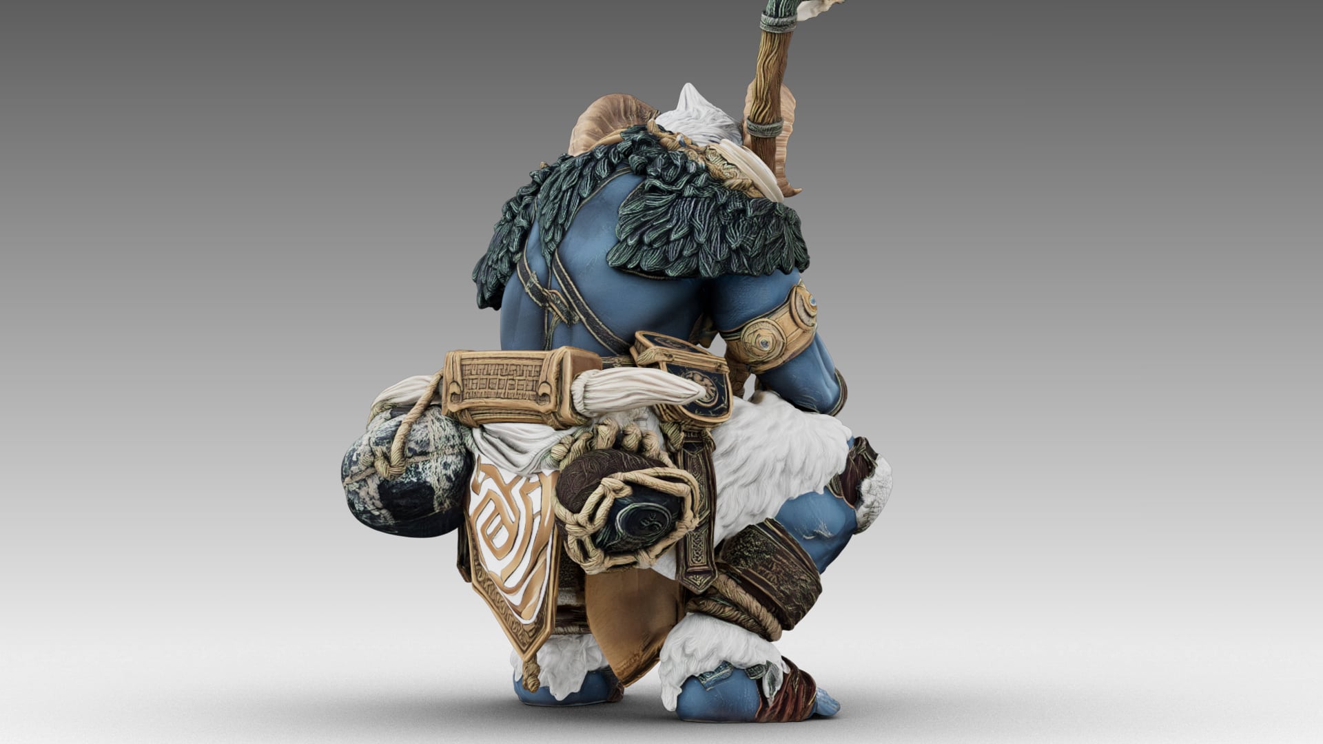 Azure Horned Guardian 3d model