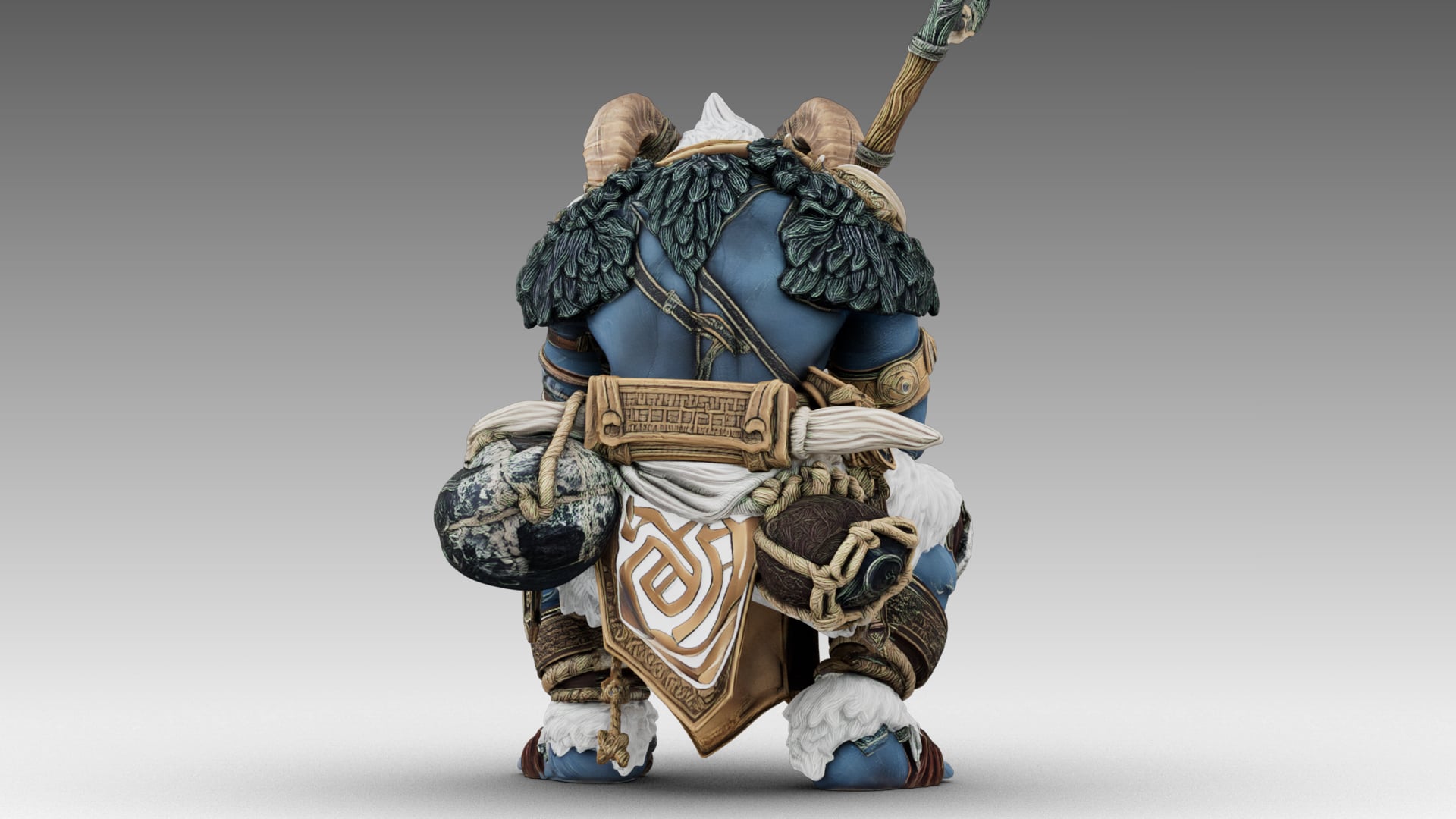 Azure Horned Guardian 3d model