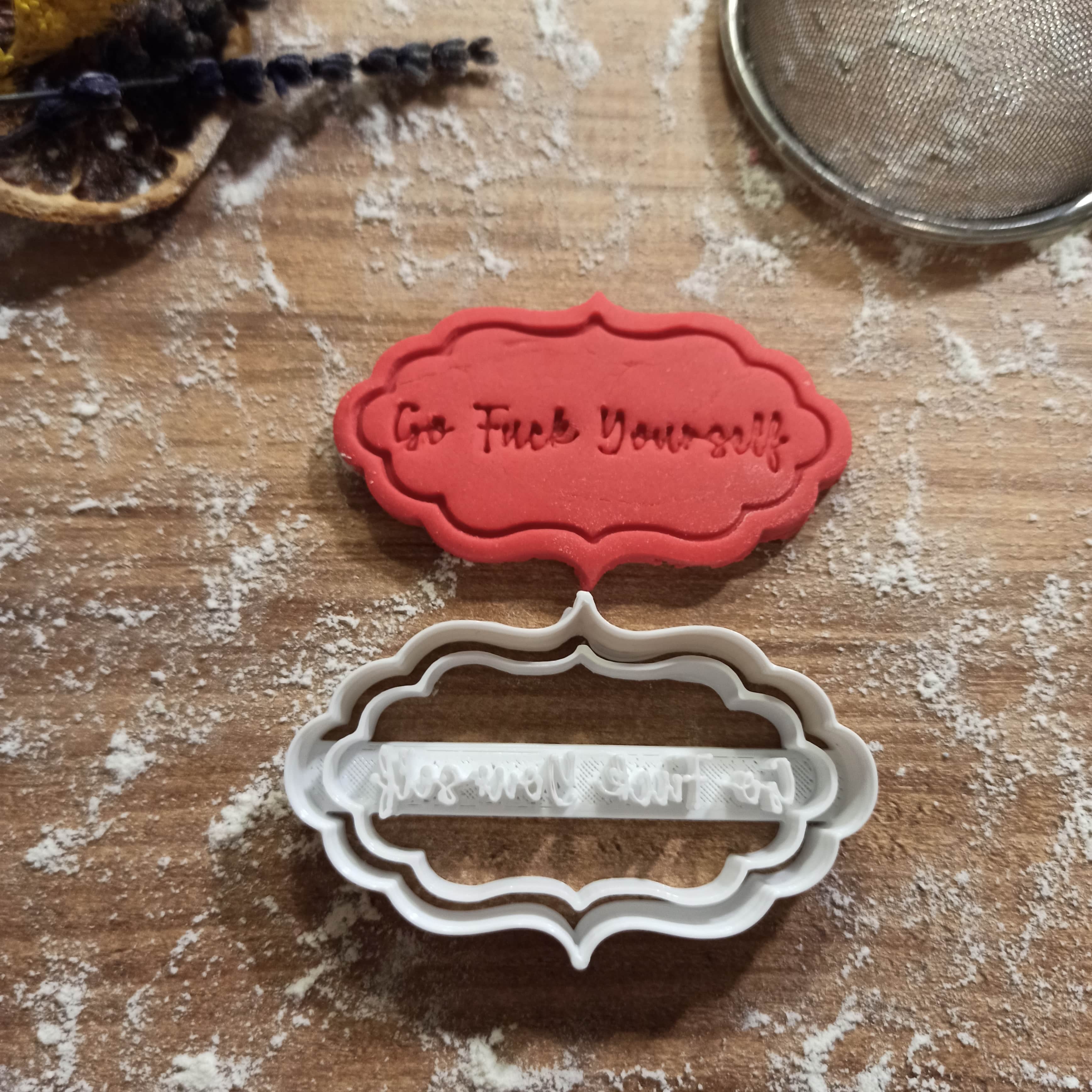Rude Cookie Cutter; Go F*ck Yourself, for Mean People, Adults Funny Cutter 3d model