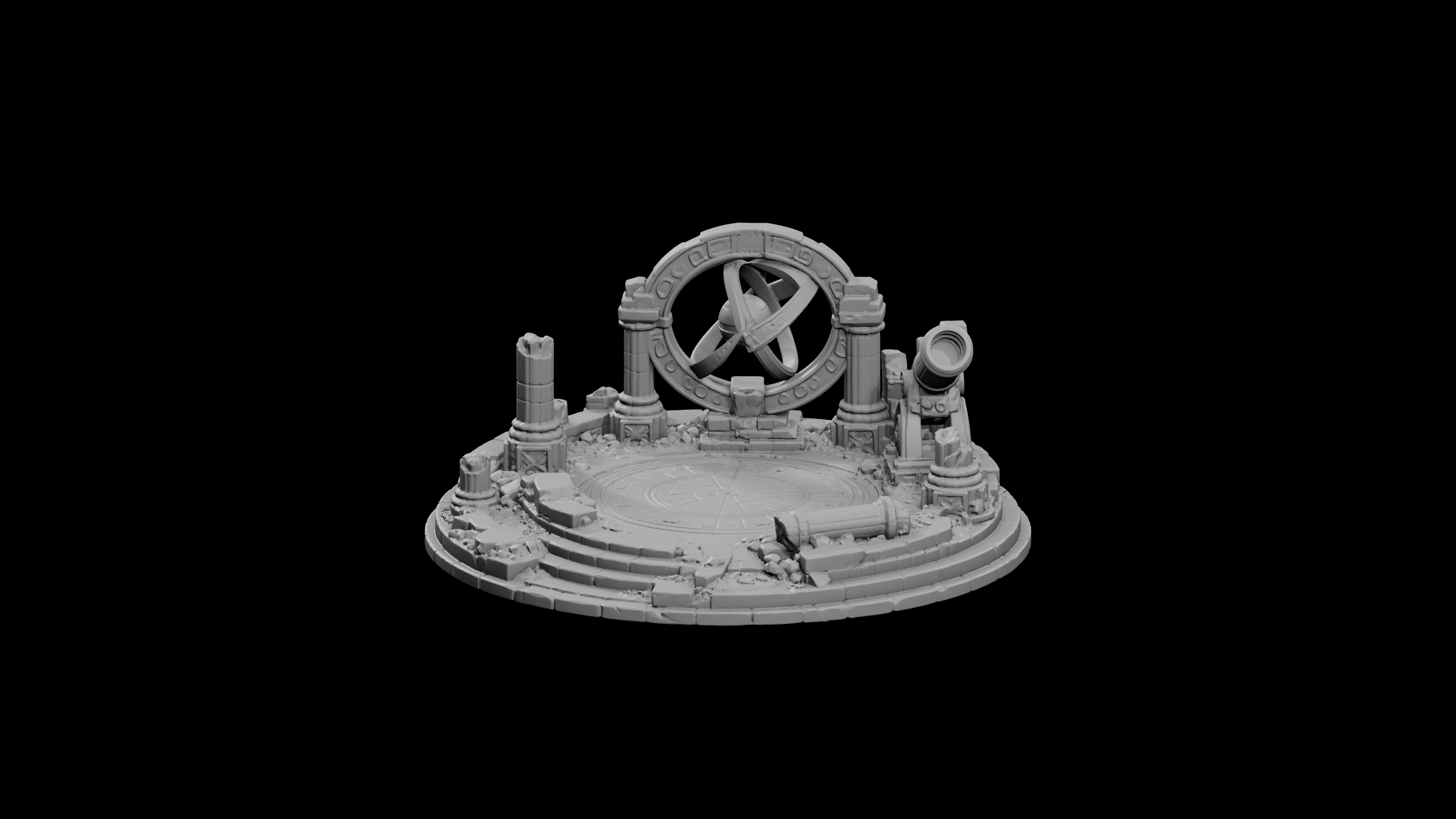 Celestial Observatory Ruin STL - Printable Fantasy Sacred Architecture 3d model