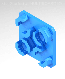 6.25 mm - Quad Snap (DS Part A) - VHB Tape Mount 3d model