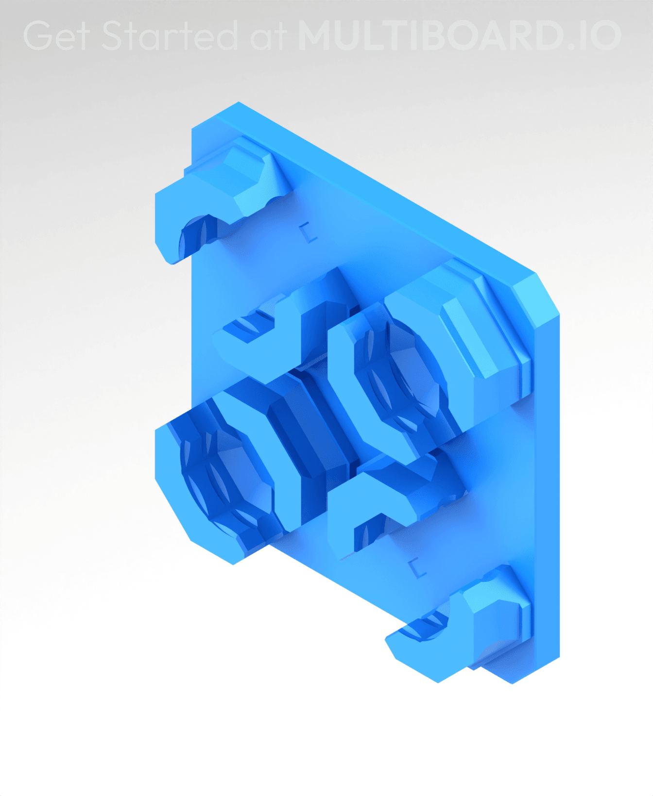 6.25 mm - Quad Snap (DS Part A) - VHB Tape Mount 3d model