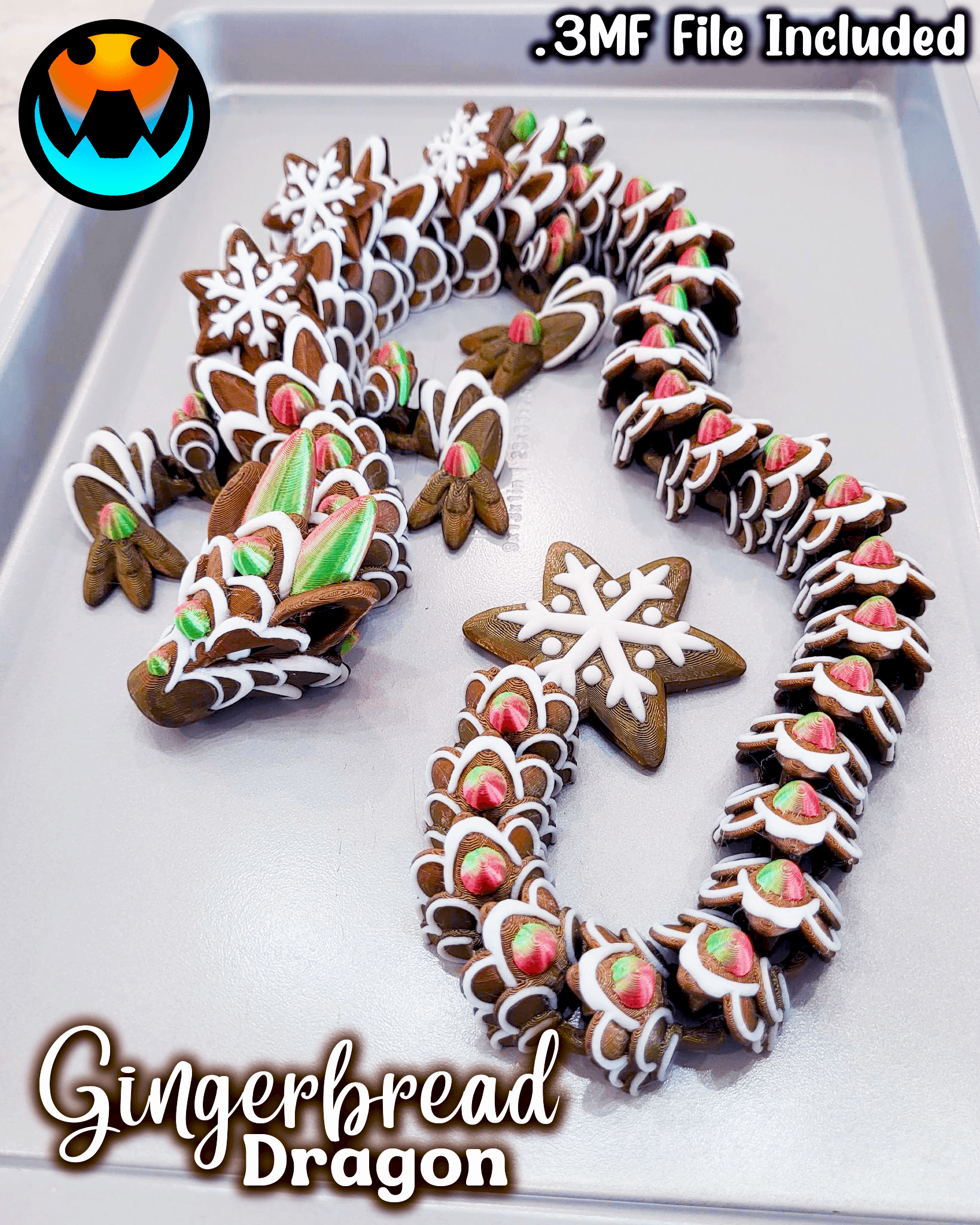 Gingerbread Cookie Dragon 3d model