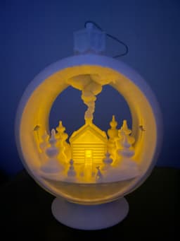 Snow Globe Votive Ornament - Winter Cabin 3d model