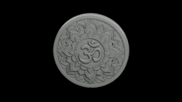 Om Mandala Wall Relief STL - Printable Spiritual Decor Object 3d model