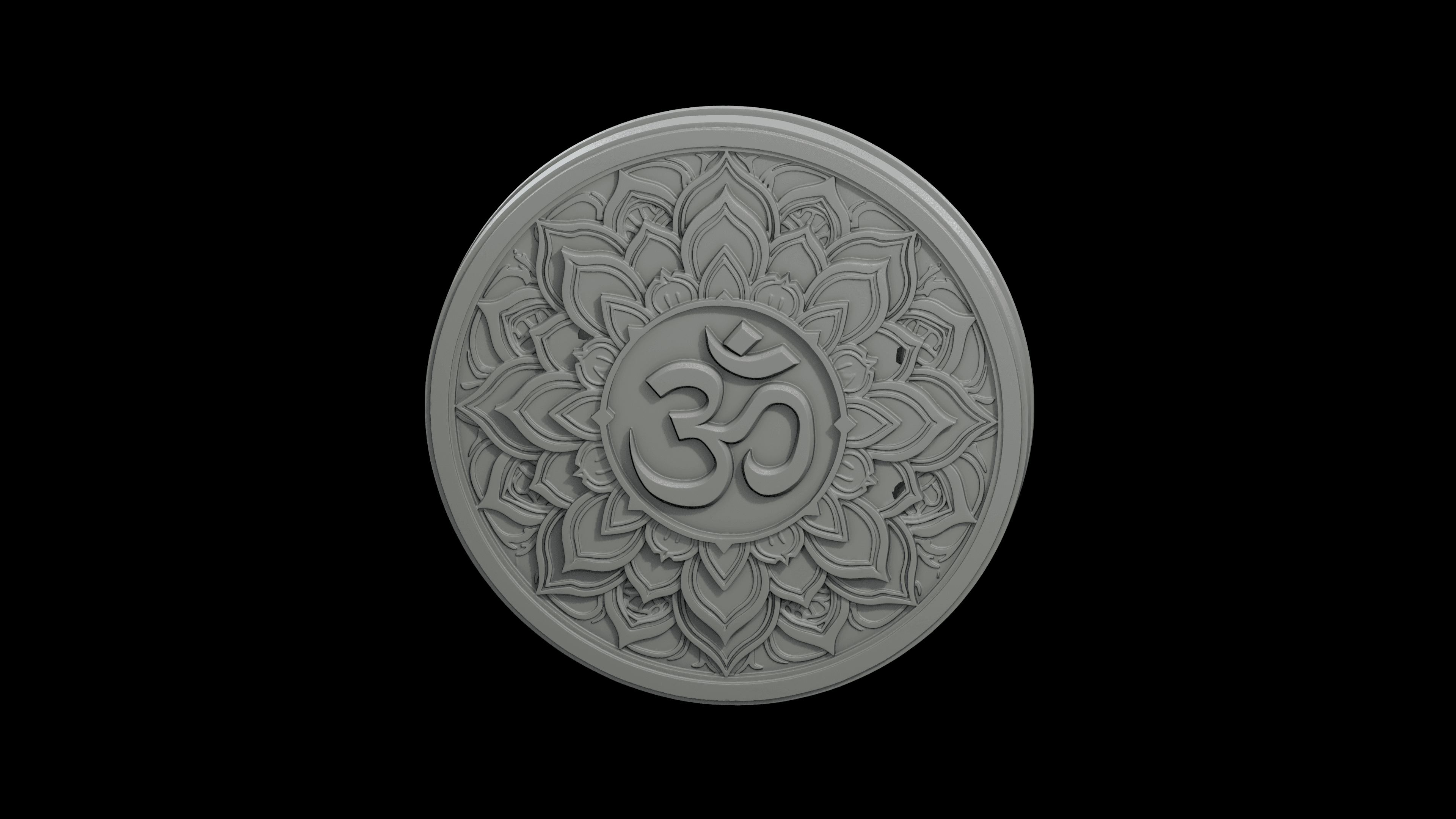 Om Mandala Wall Relief STL - Printable Spiritual Decor Object 3d model