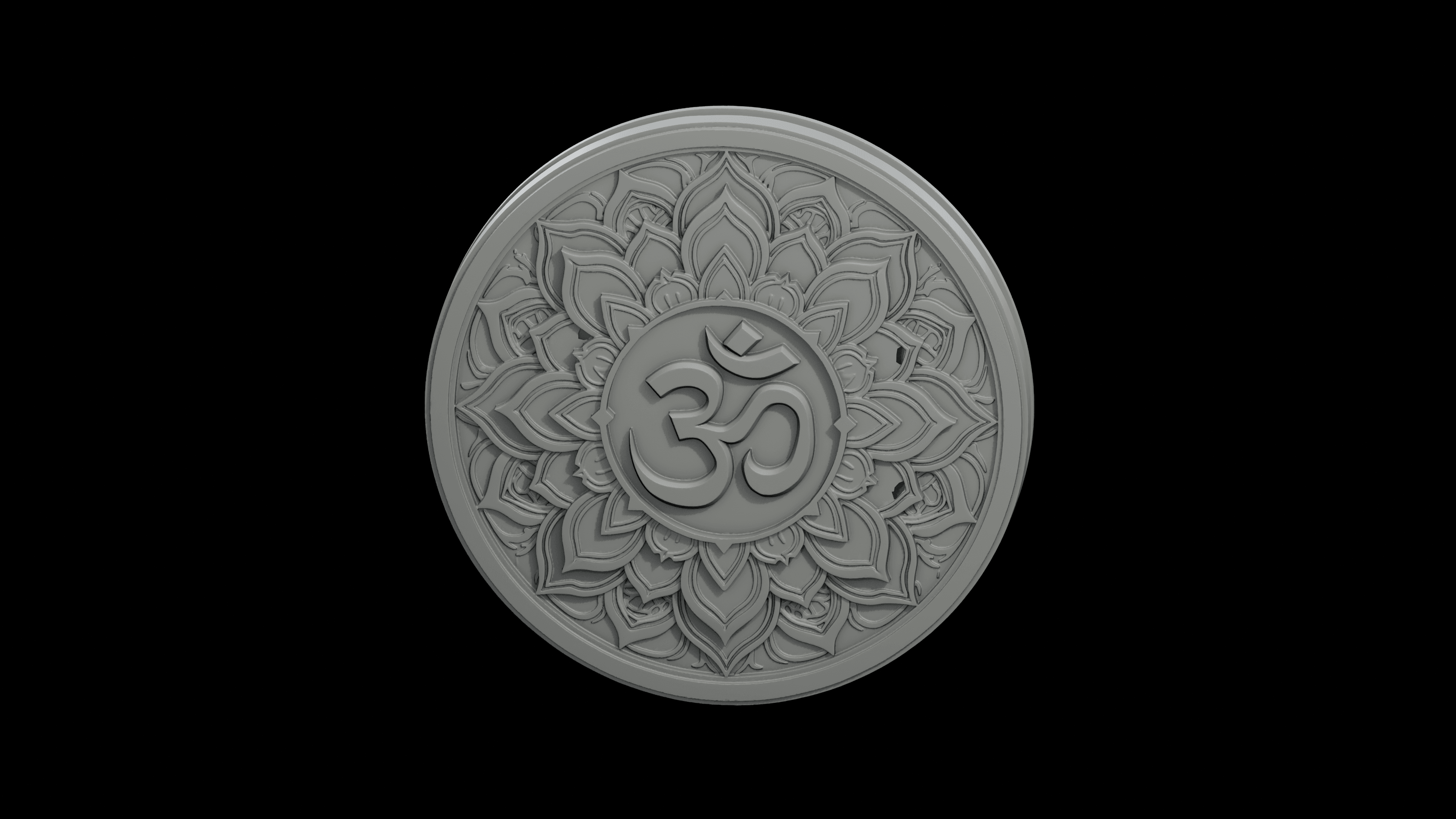 Om Mandala Wall Relief STL - Printable Spiritual Decor Object 3d model