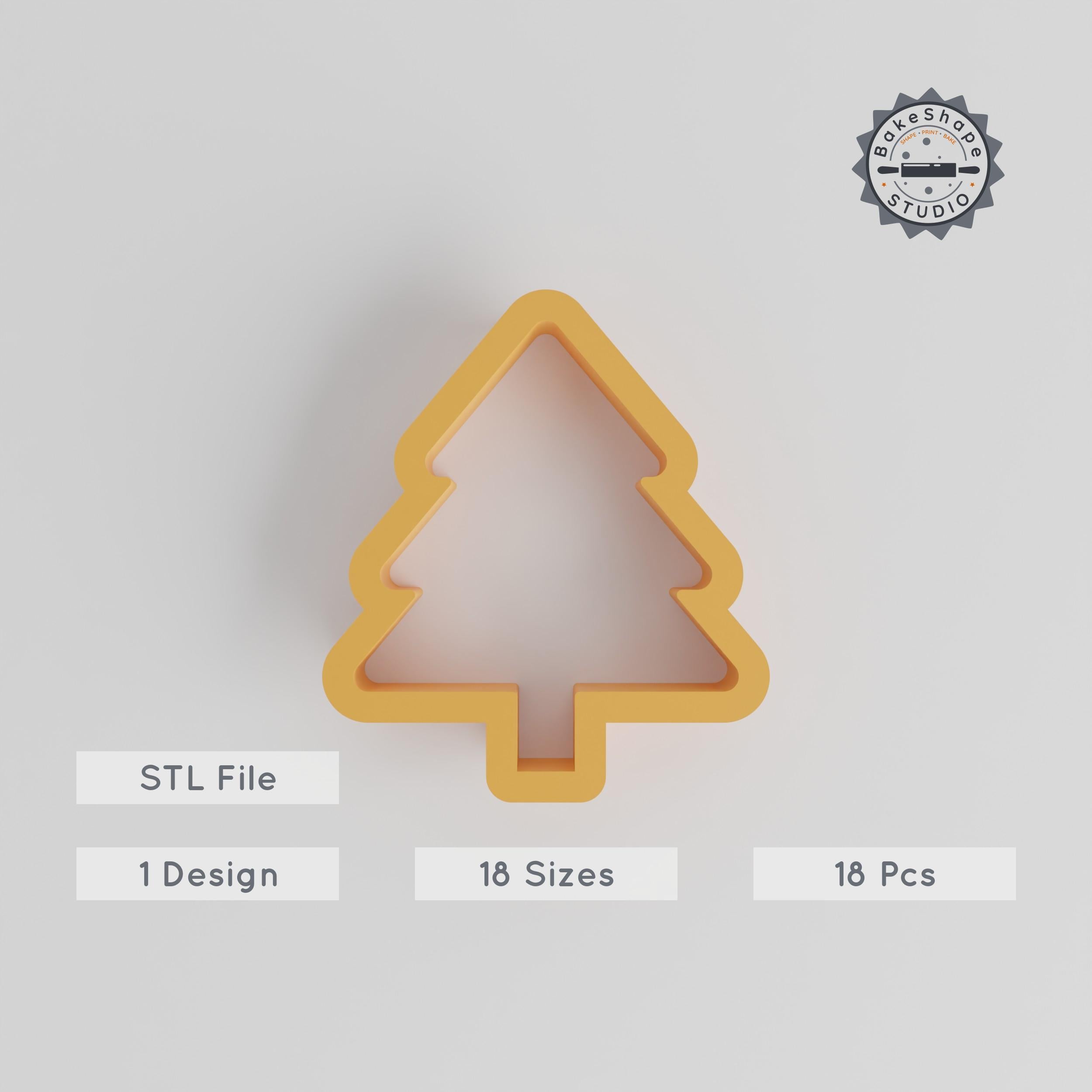 Tree Shape Cutter Set, 18 Sizes, Perfect for Cookies, Fondant & Clay, Holiday Decoration Tool PRODUCT_1429 3d model