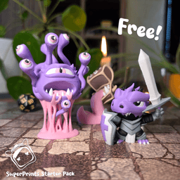 SuperPrints Starter Pack - Easy Multicolor FDM RPG Minis (No supports) 3d model
