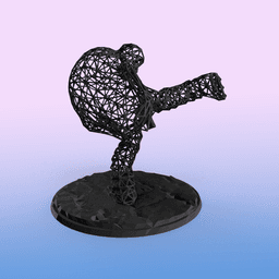 #106 Hitmonlee Pokemon Decor Wiremon 3d model
