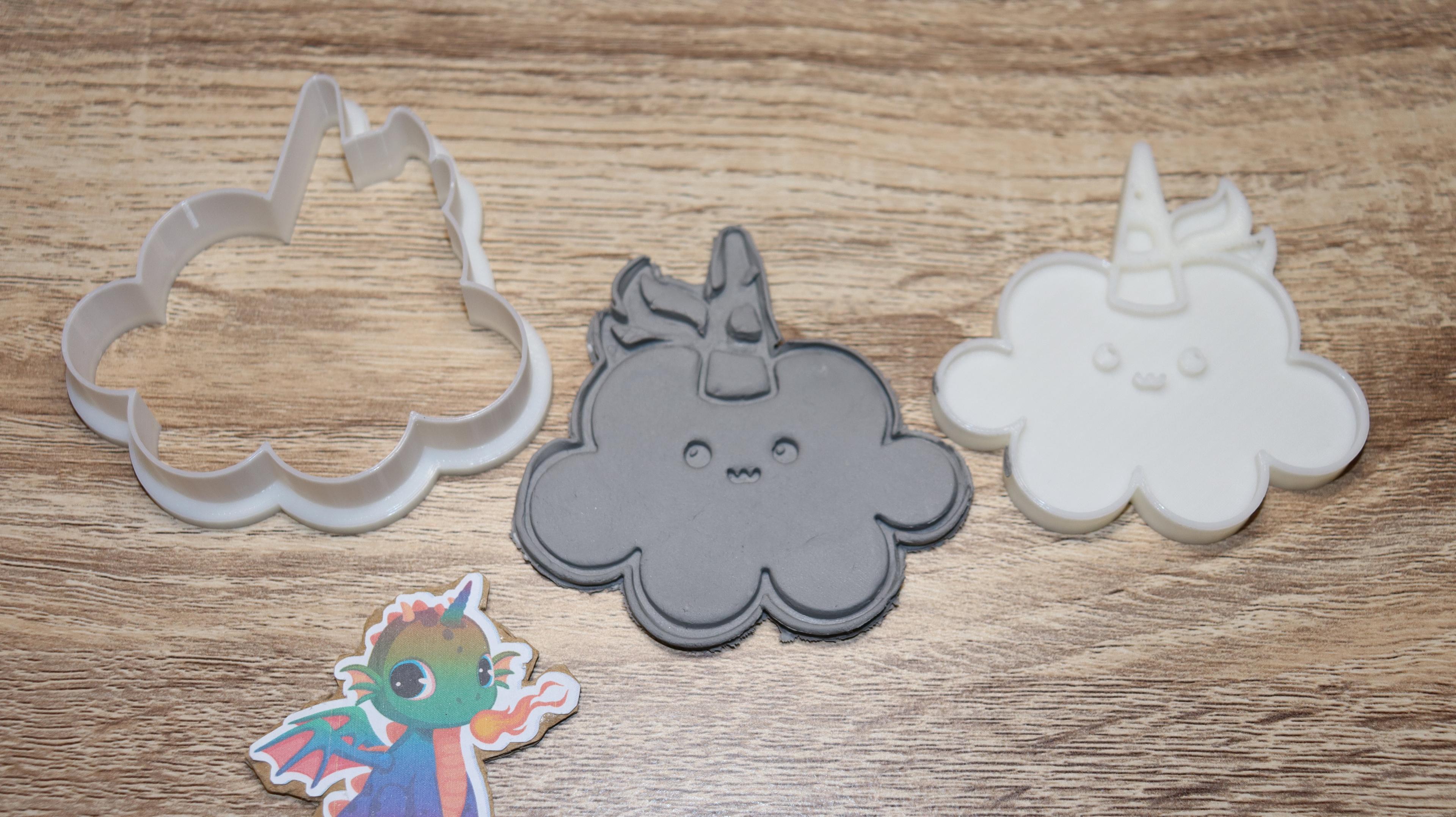 cookie cutter unicorn cloud 3d model