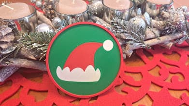 Christmas Coaster - Santa Hat 3d model