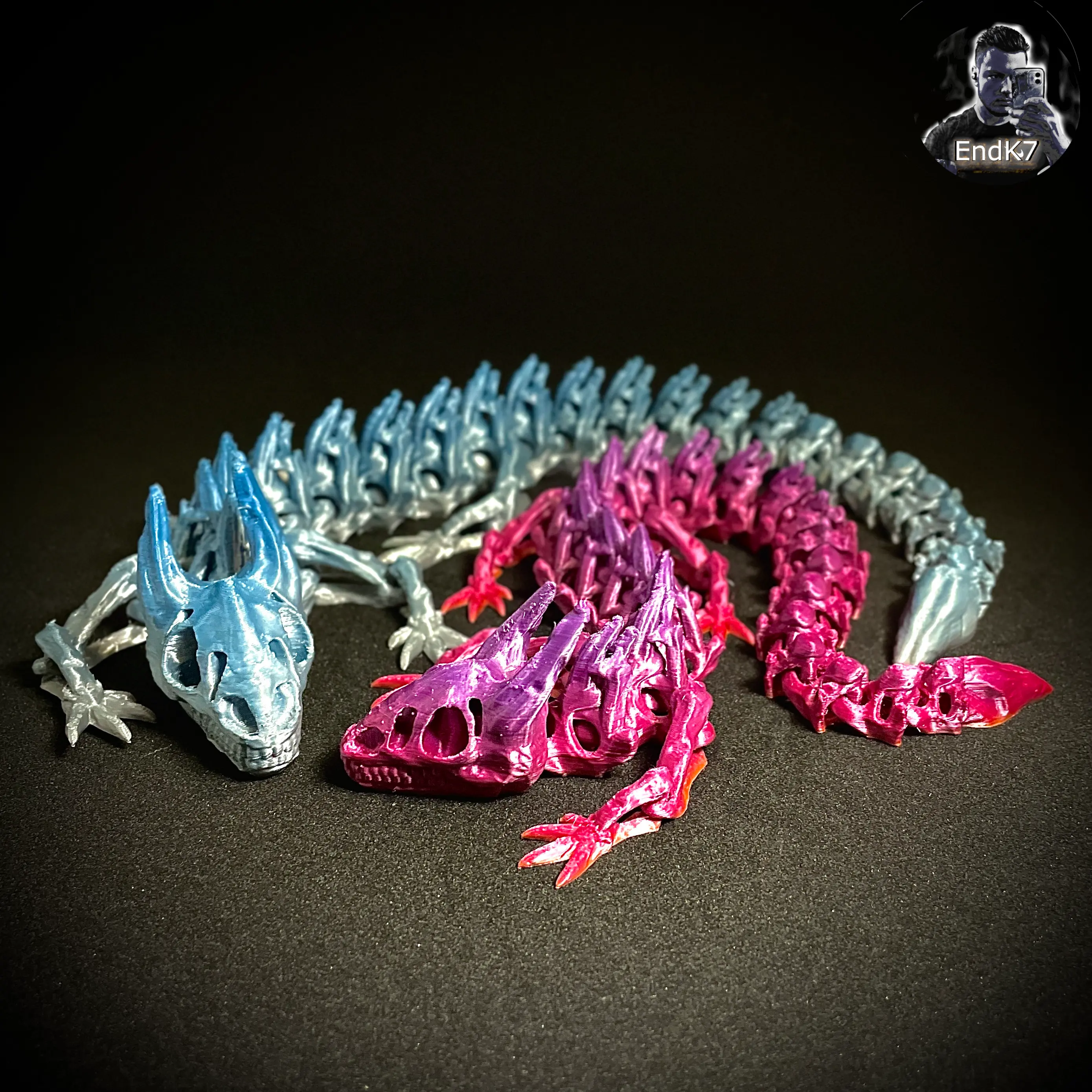 Skeleton Dragon - Articulated - Print in Place - No Supports - Flexi - Multicolor 3d model