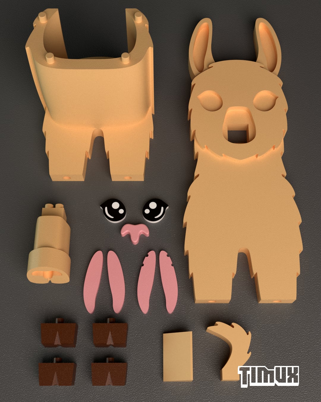 LLAMA GLASSES HOLDER 3d model