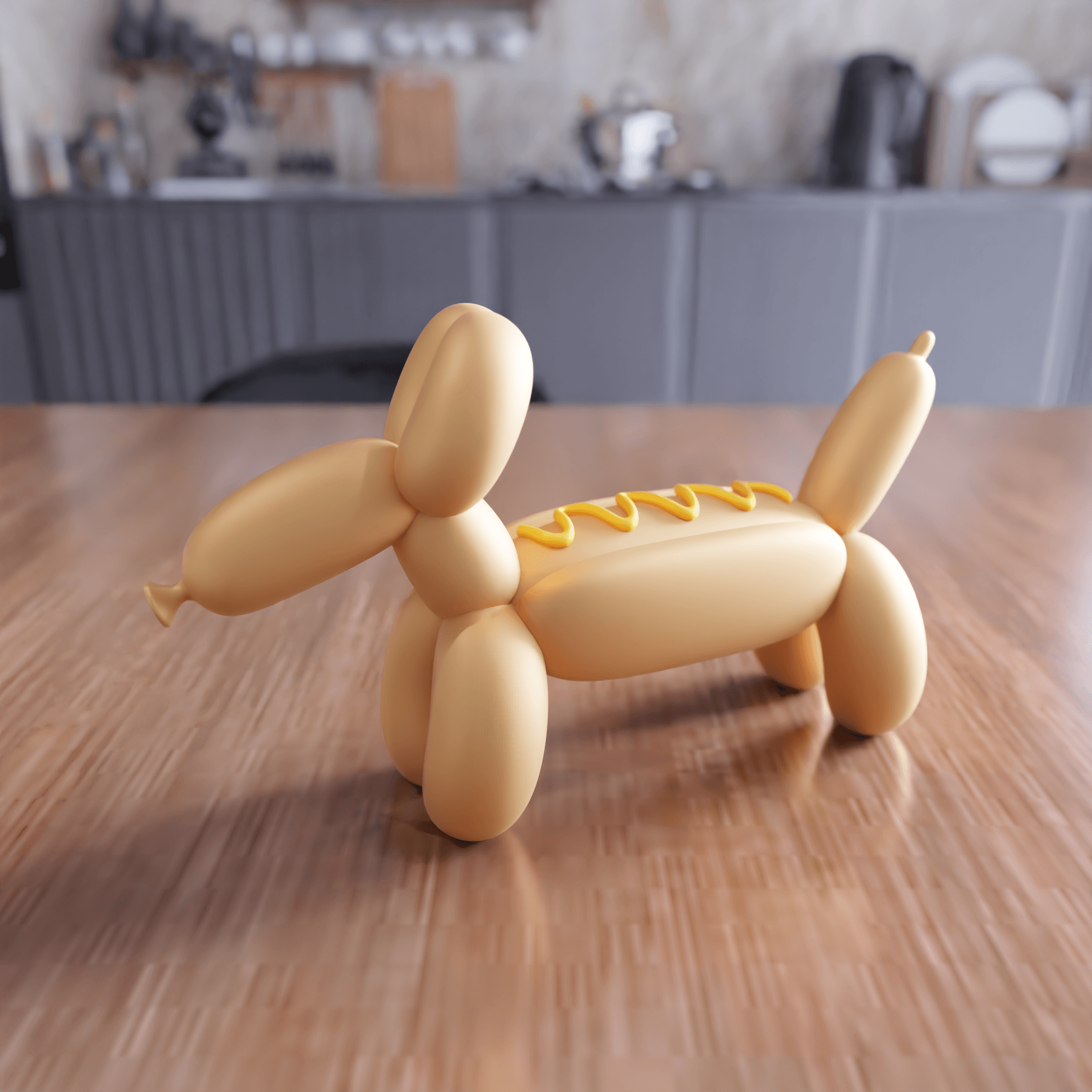 Balloon Dog Sausage Figure - Pop Art Decor Toy 3d model