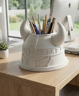 Viking Helmet Pen Holder .stl 3d model