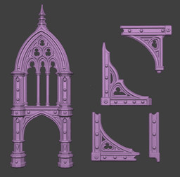 Gothic Arches Book Cover Decor 3d model