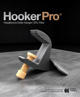 Headphone Holder | Headphone Support | Headphone Stand for Desk - HookerPro 3d model
