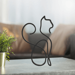Cat Line Art, Modern, Minimalist 3d model