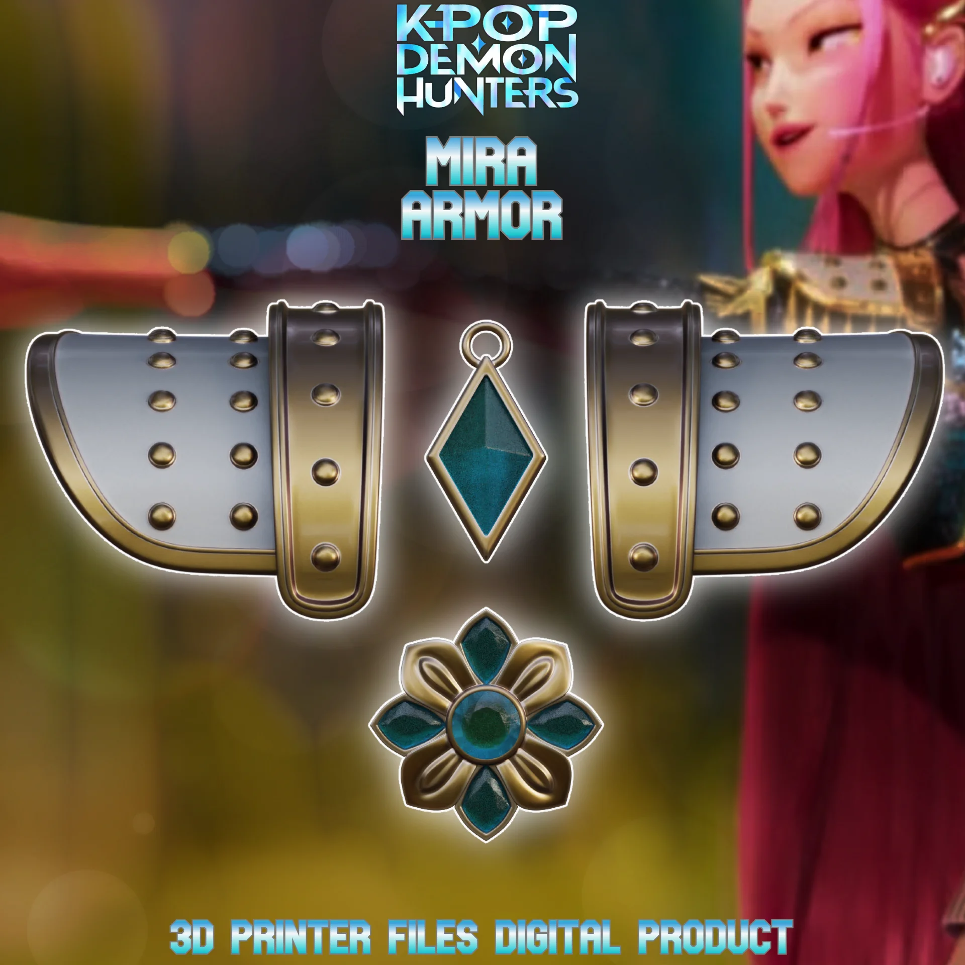 Mira Cosplay Armor and Accessories Kpop Demon Hunters 3d model