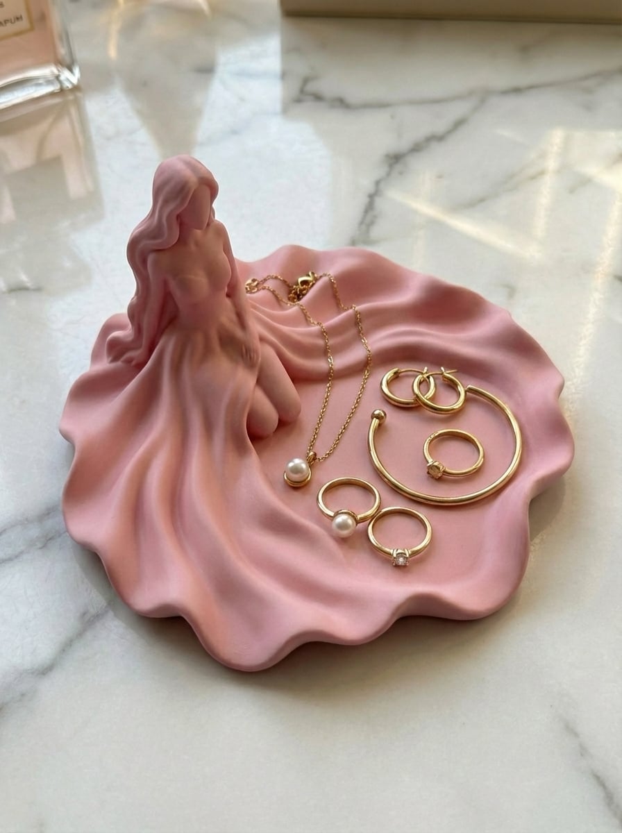 Elegant Goddess Jewelry Dish & Vanity Organizer 3d model