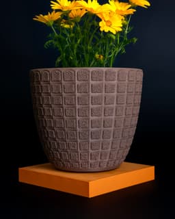 TESSERA Large Planter // 140mm Multi-Texture Pot 3d model