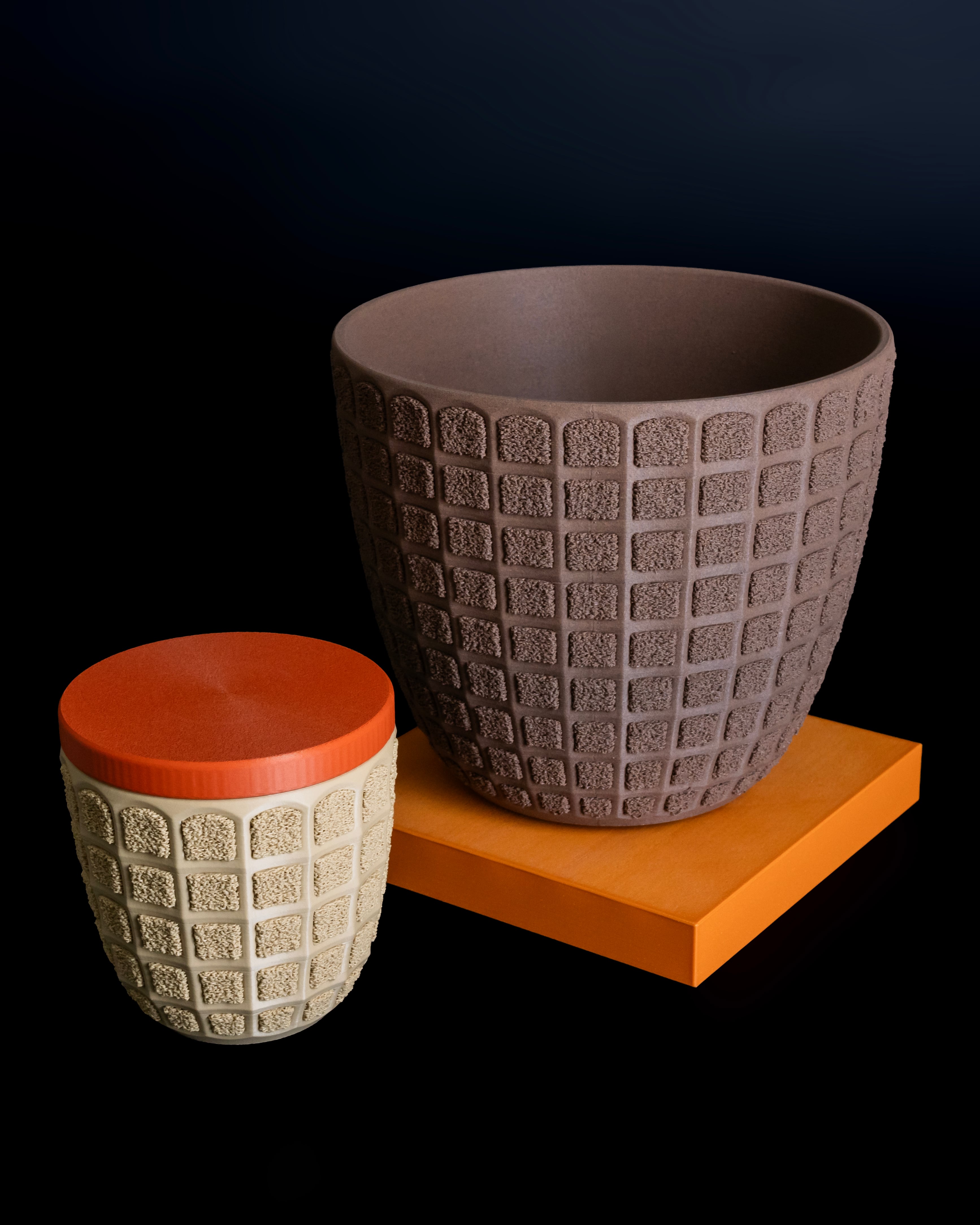 TESSERA Large Planter // 140mm Multi-Texture Pot 3d model