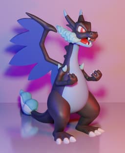 Mega Charizard X - Multiparts 3d model