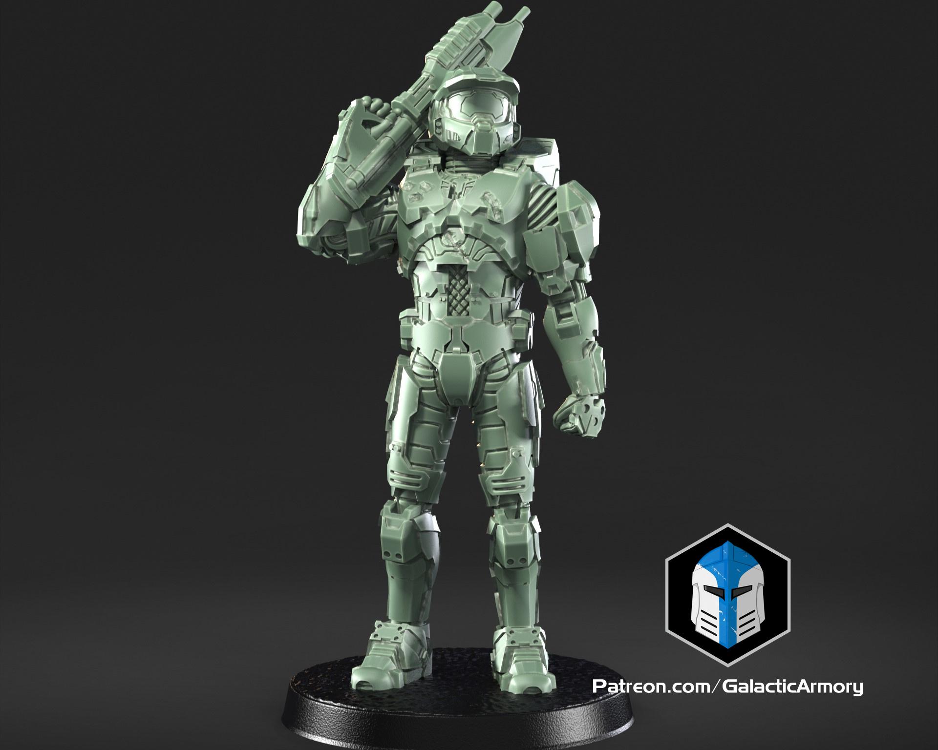 1:48 Scale Halo 3 Master Chief Miniatures - 3D Print Files 3d model
