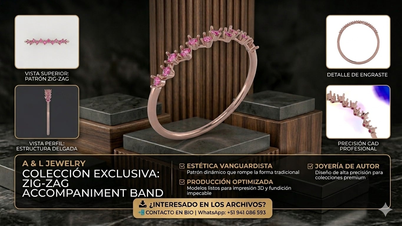 Zig-Zag Eternity Band 3d model