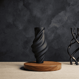 Vase sculptural en forme de silhouette torsadée 3d model