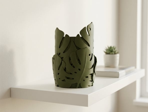 Monstera Leaf Tropical Desk Organizer 3d model