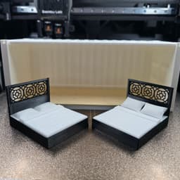 King Bed - 1:24 Scale Miniature 3d model