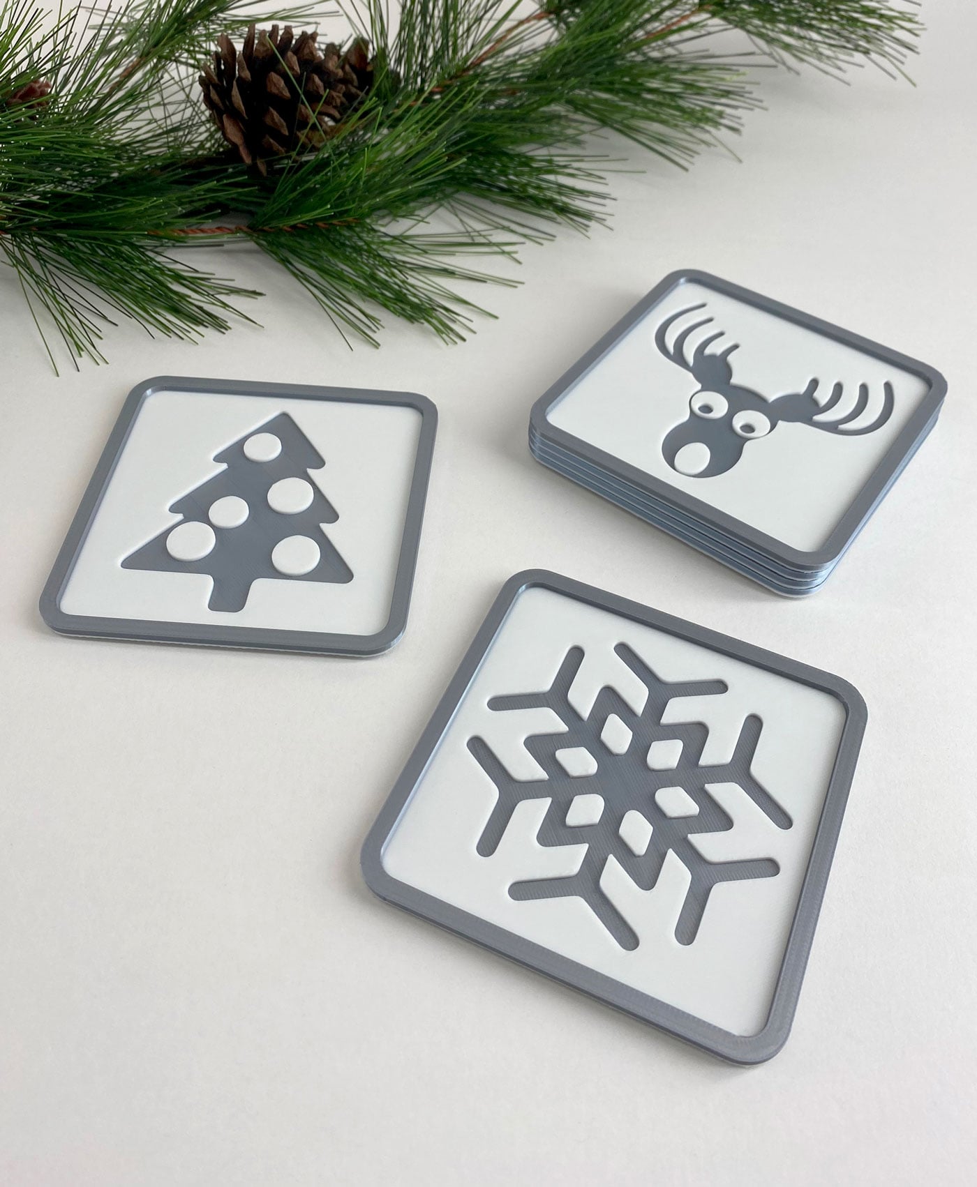 Snowflake Stacking Holidays Coaster, Christmas Bar Ornament 3d model